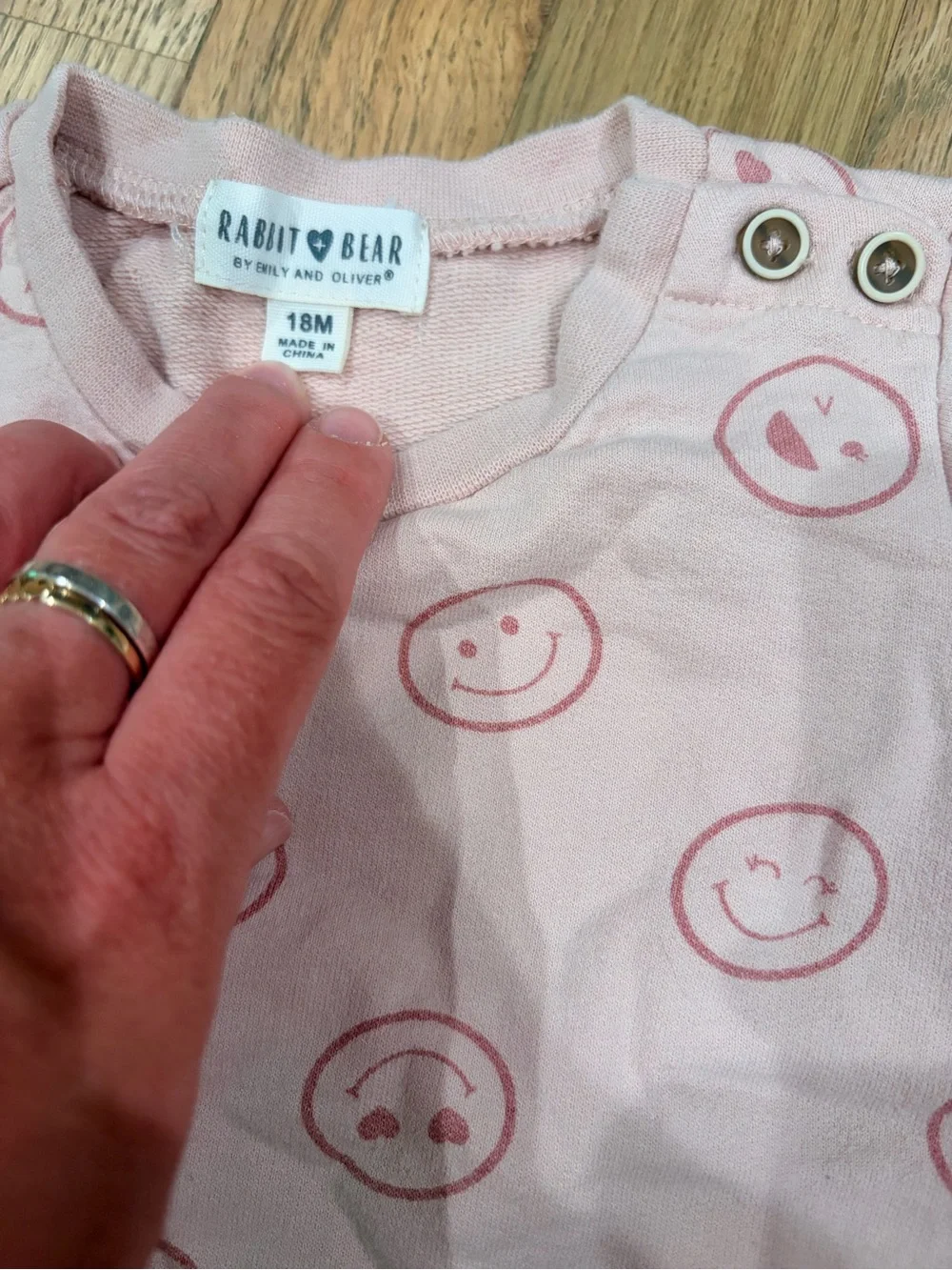 Baby girl pink smiley sweat outfit